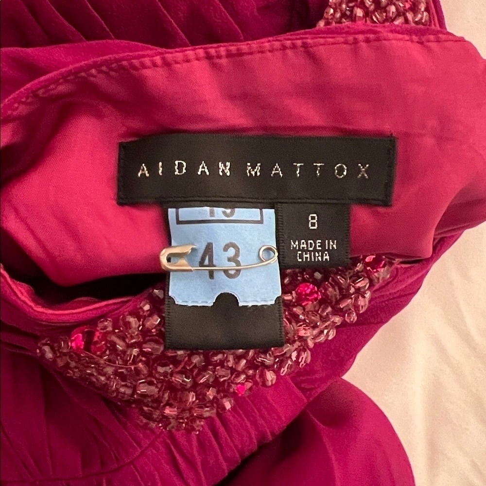 Aidan Mattox Burgundy Halter Gown - Picture 8 of 11